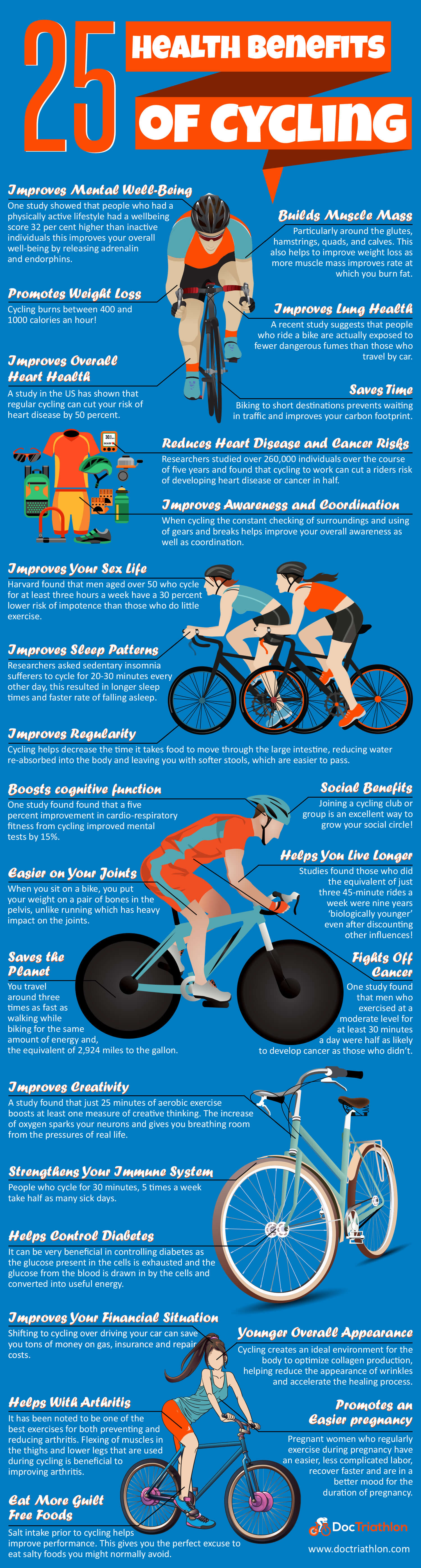 Health Benefits Of Cycling Infographic Infographics Race